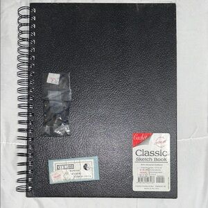 Cachet 9x12in White Sketchbook with Black Spiral Binding with Charcoal sticks